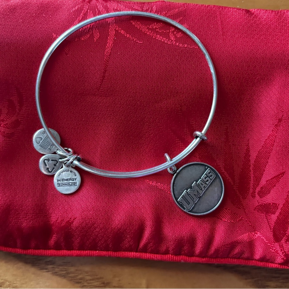 UMass Alex and Ani Silver Charm Bangle Bracelet